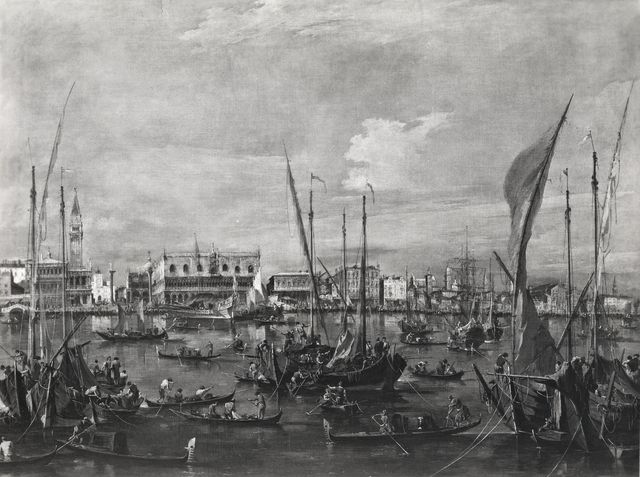 Anonimo — Guardi Francesco - sec. XVIII - Veduta di Venezia con il Molo dal bacino di S. Marco — insieme